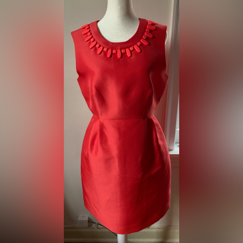 Waist 31” Kate Spade Embellished Mindy Sleeveless Dress - NWT- Size 10 - Coral